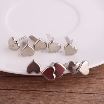 

100pcs/lot Mini Pastel Heart Brads Crafts Scrapbooking Handmade Decorative Brads Brad Pin