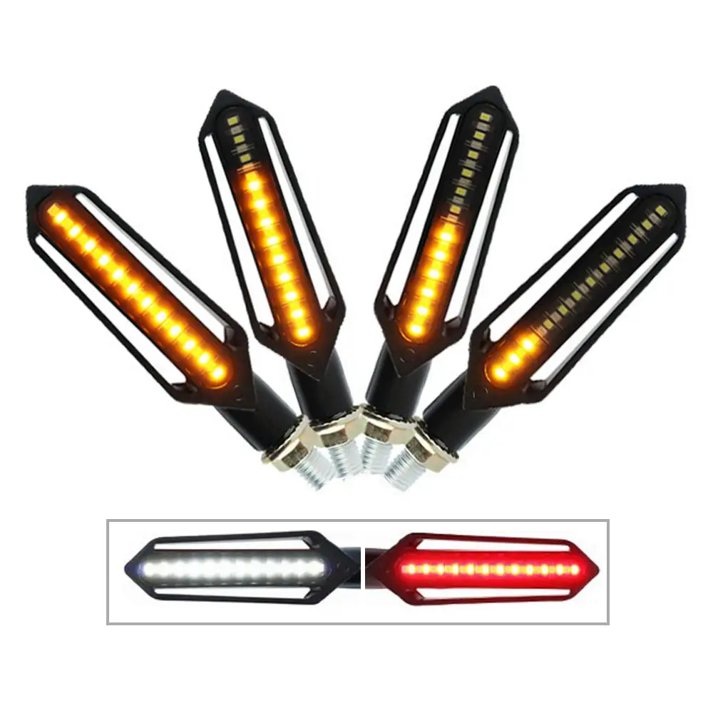 4pcs Flowing Motorbike Turn Signal Lights Flashing Turning Indicators