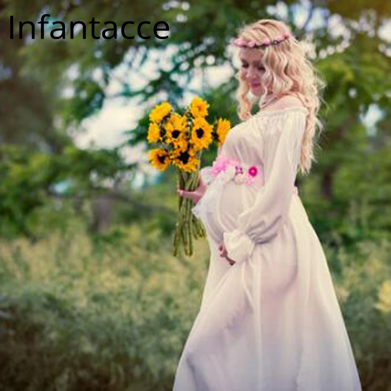 

Chiffon flower belt girl bride party dress accessories pregnant maternity women belt photography props accessories