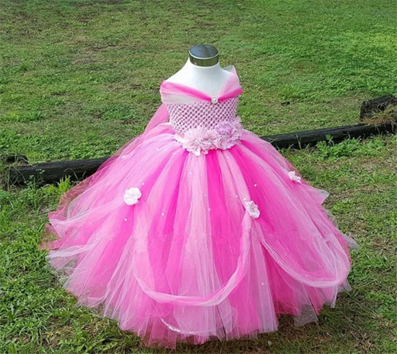 От 0 до 14 лет платье-пачка с цветочным узором для девочек Детские платья розового и лавандового цветов для девочек, нарядные Бальные платья, детское свадебное платье принцессы для девочек