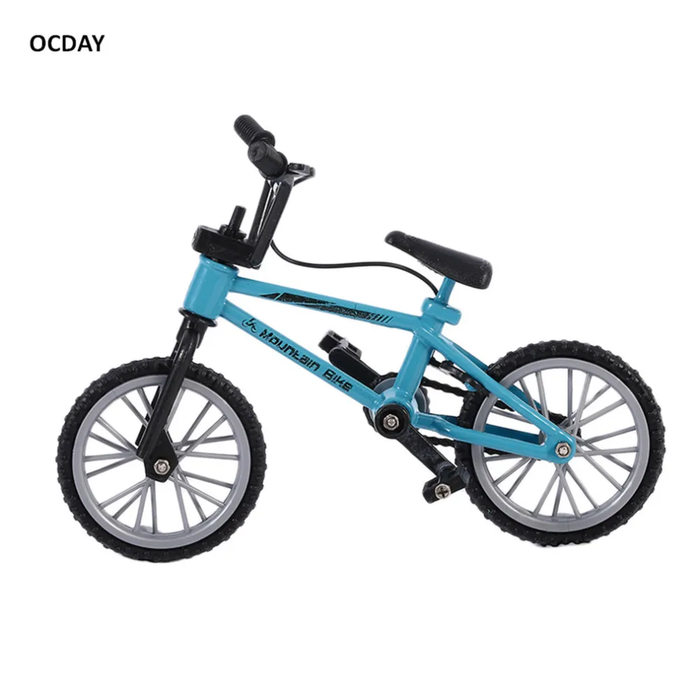 Hot! OCDAY Finger board bicycle Toys With Brake Rope Blue Simulation Alloy Finger bmx Bike Children Gift Mini Size