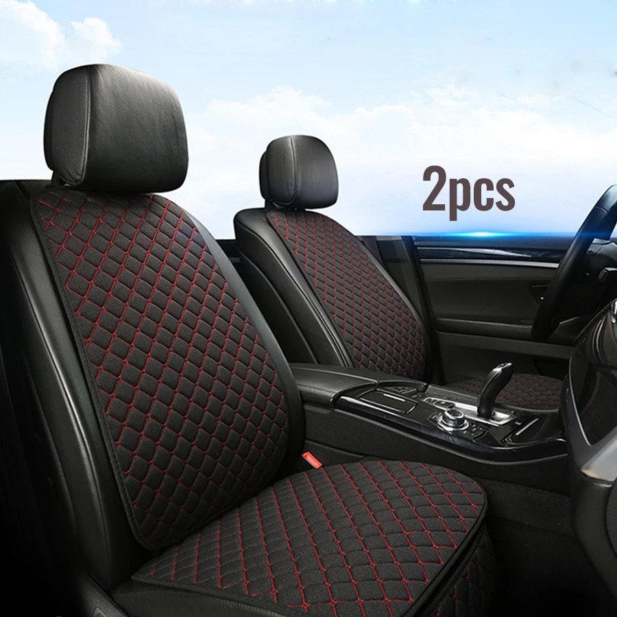 

2PCS Car Seat Protector Mat Automobile Seat Cushion Pad Linen Breathable Universal For Auto Front Styling Interior Accessories