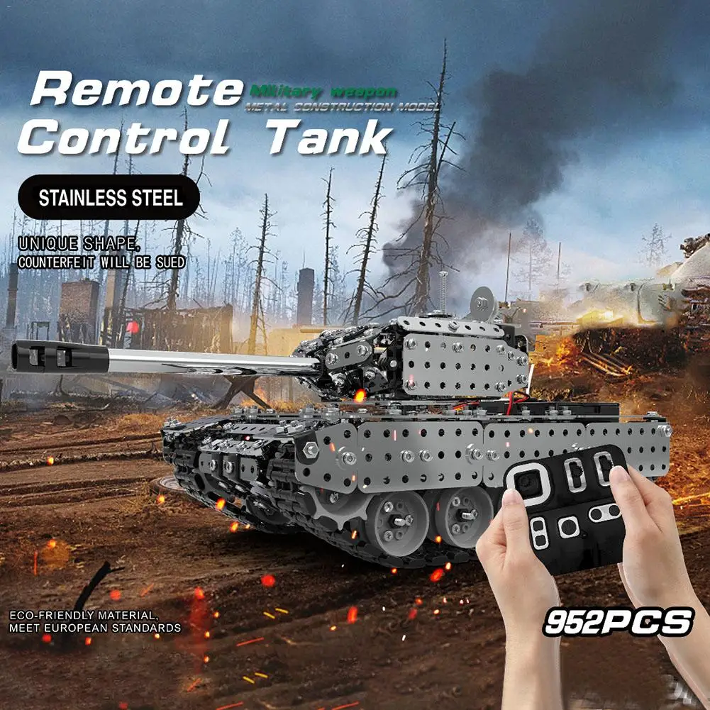 952 шт. пульт дистанционного управления rc tank Wars военная модель строительные блоки кирпичи игрушка с высокочувствительным передатчиком