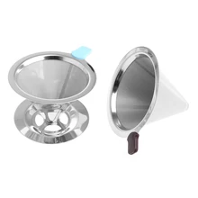 VFGTERTE 1 шт. портативный металлический фильтр из нержавеющей стали для кофе воронка/v-тип фильтры для чашки принадлежность для чая 99*60 мм/115*85 мм