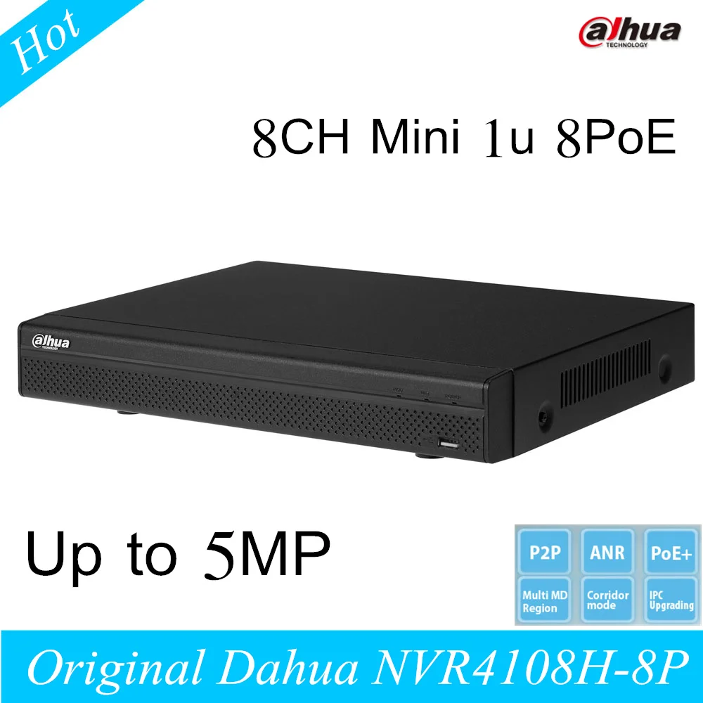 2016 NEW CCTV Dahua NVR 8CH Network Video Recorder NVR4108H-8P 8 channel Support English and Onvif