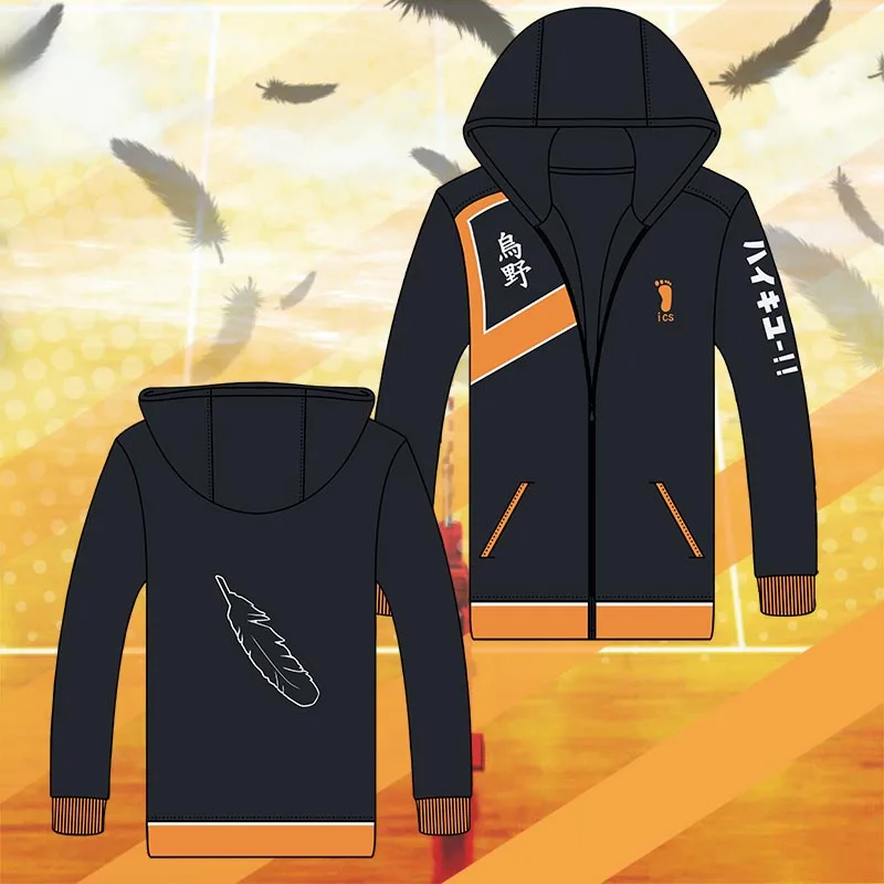 Haikyuu! Karasuno High School Hinata Syouyou Jacket Hoodie Cosplay Costume