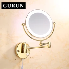 Mirror Light LED 5X 7X Amplification Effect Fixed To The Wall Bracket, Collapsible Circular Mirror Led Light M1805DJ