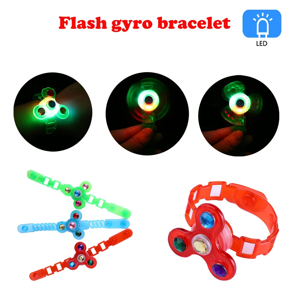 

Children's Luminous Wrist Band Manual Rotating Soft Flash Gyro Bracelet LED Cartoon Lights Glow In The Dark Toys A521
