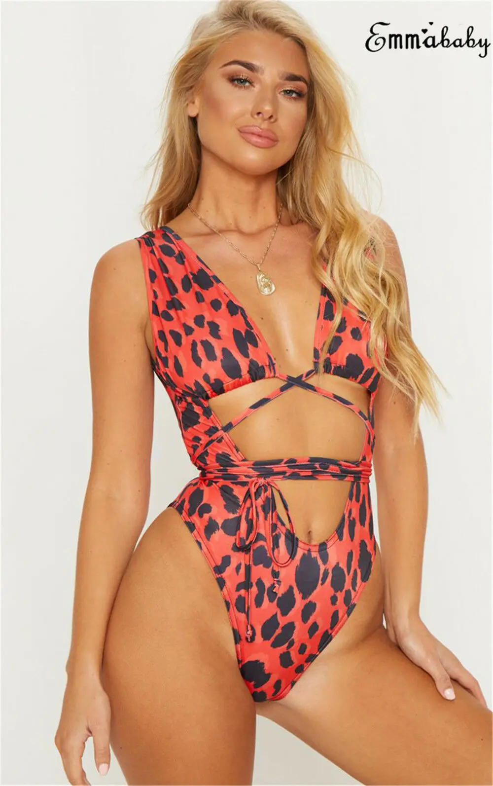 Hot Sexy Women Swimsuit Bikini Push Up Leopard Snakeskin Backless Ladies Beach Swimwear Bathing Suit Hollow One Piece Monokini | Спорт и