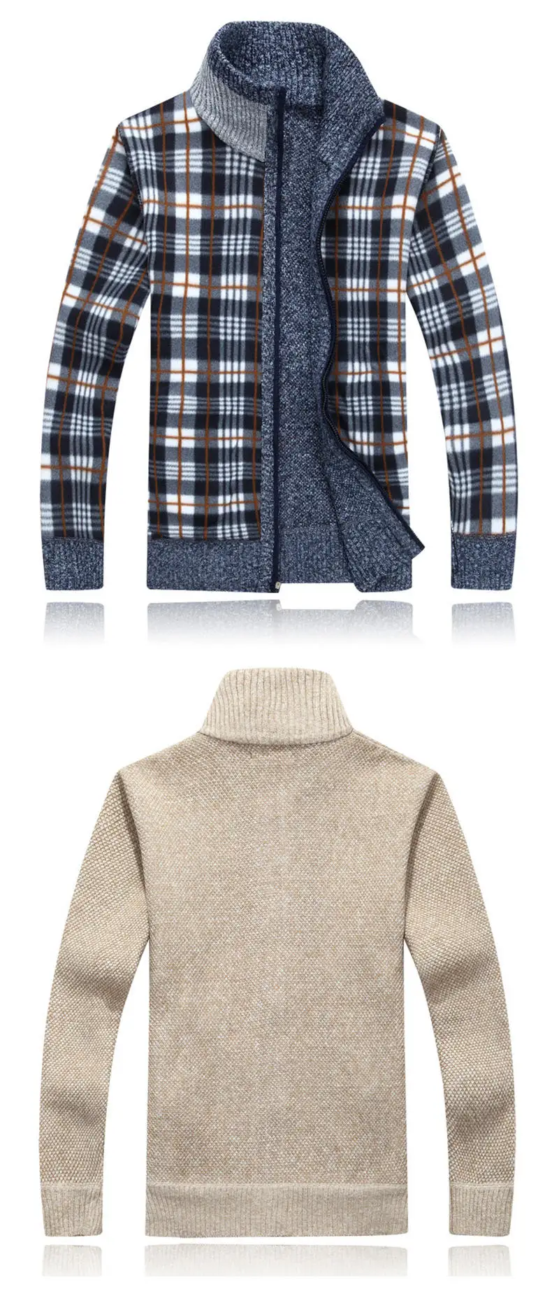 2019 Thick Cashmere Combine Brand Sweater Men Cardigans Slim Fit Full Zipper Knitwear Warm Korean Style Fashion Clothing Male 06