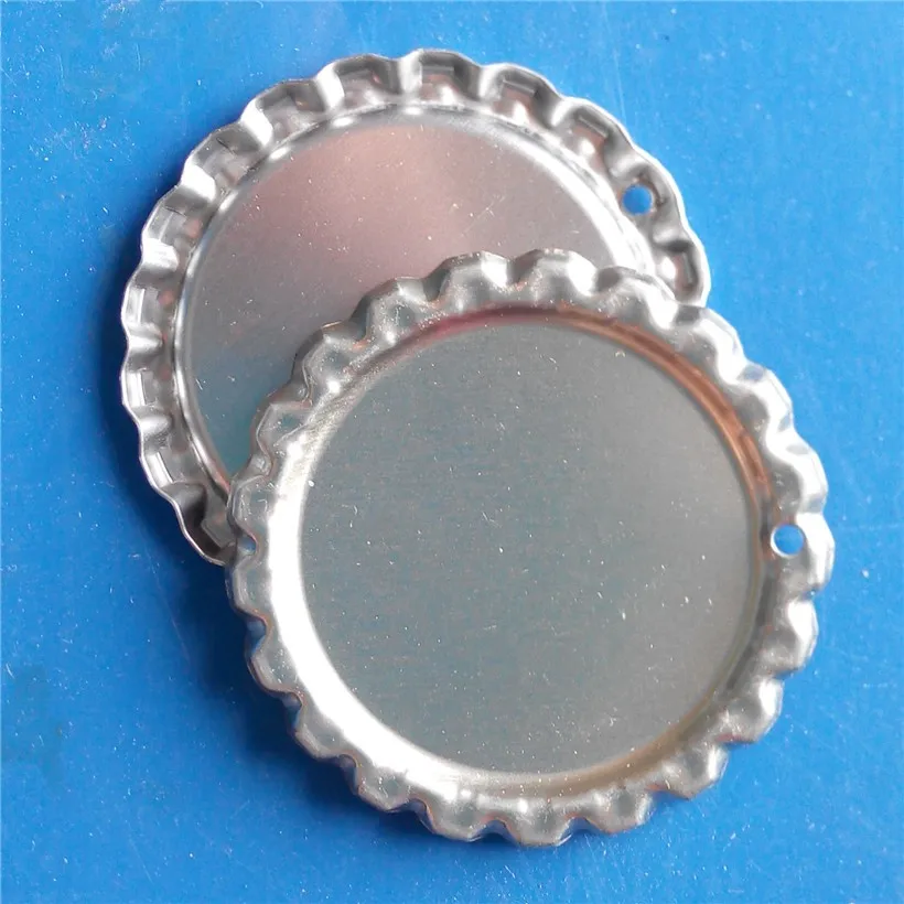 Sliver Both Side Colored Flattened Bottle Caps For Crafts Jewelry Metal