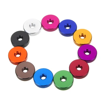 

SULEVE M4AN3 10Pcs M4 Manual Knurled Thumb Screw Nut Spacer Flat Washer Aluminum Alloy Multicolor