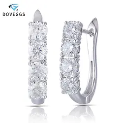 DovEggs 3.2CTW 4,5mm Муассанит Серьги Huggie U серьги в форме фигурного кольца Стерлинг 925 платины серебряные серьги для Для женщин