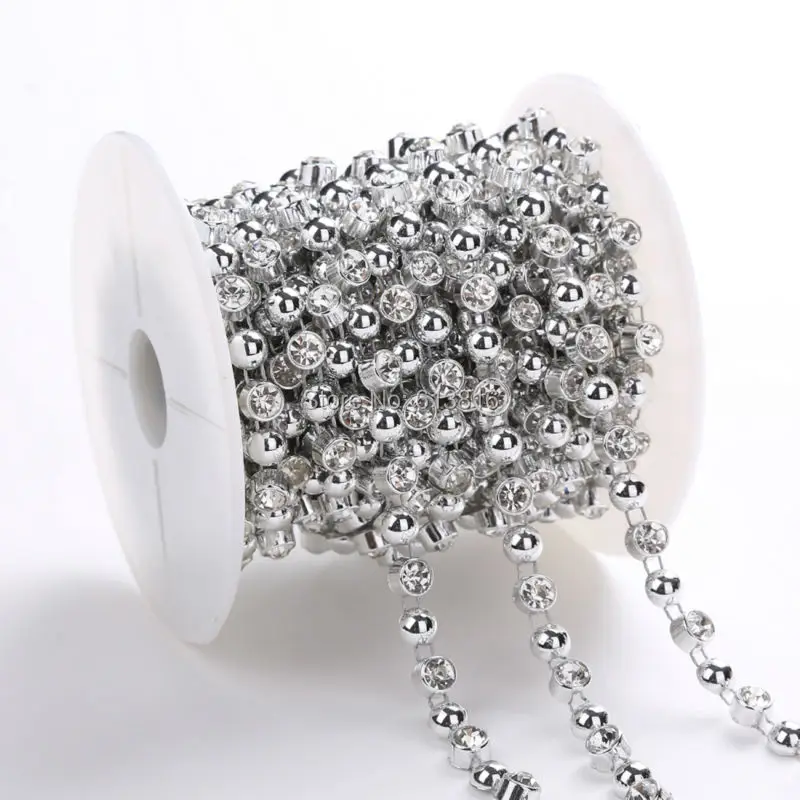 

7mm 10yards Plating silver beads chain for DIY hand-created enthusiasts