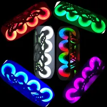 4 шт. светодиодный мигающее ПУ колесо 76 мм 70 мм 64 мм для встроенных коньков 90A для взрослых детей роликовые колеса