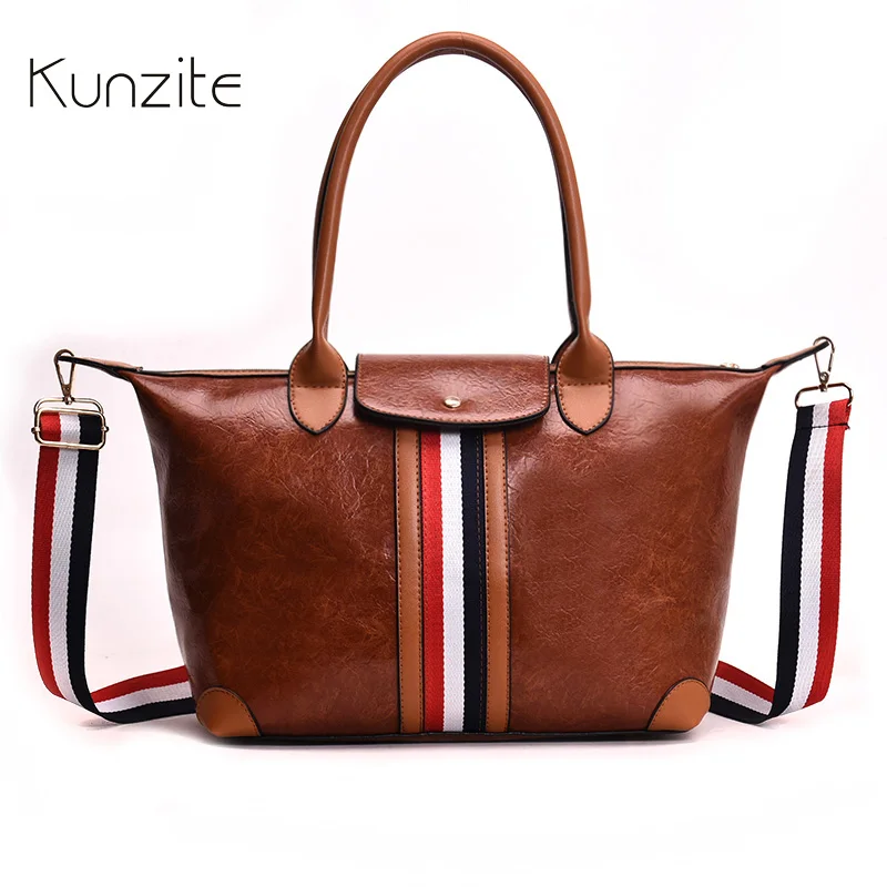 

KUNZITE luxury Brand Handbags Women Bags Designer Female PU Leather Large Messenger Bag Casual Daily Ladys Portable Tote Bag Sac
