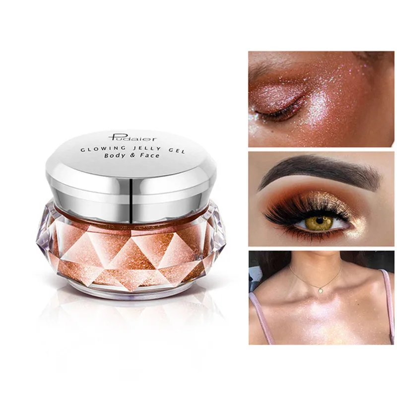 Pudaier 8 Colors Jelly Gel Body Face Eyes Bronzer Highlighter Shimmer
