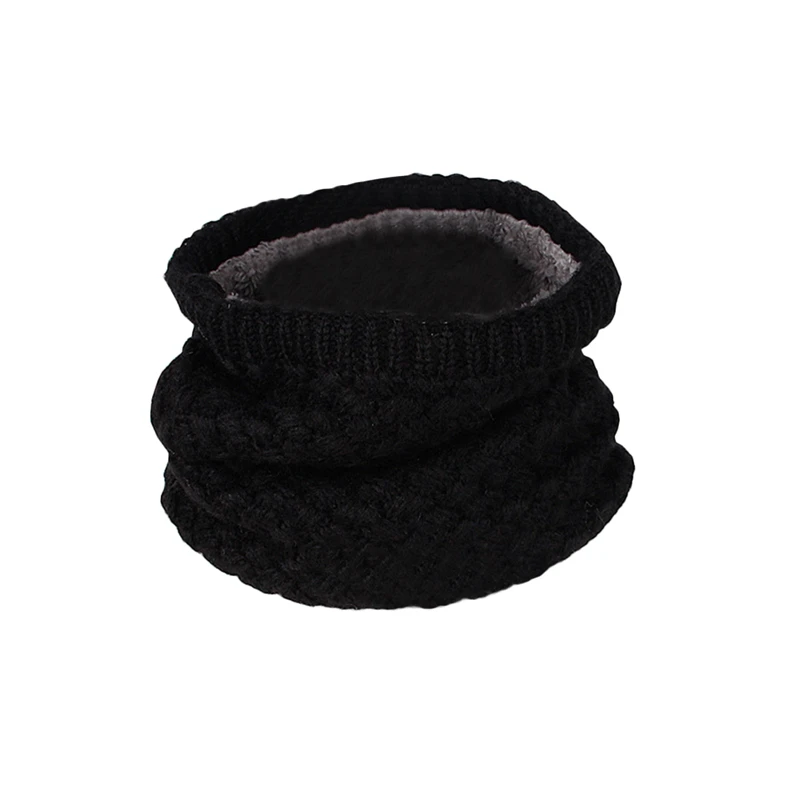 Men Women Wool Knitted Ring Scarf 2018 Winter Fleece Warm