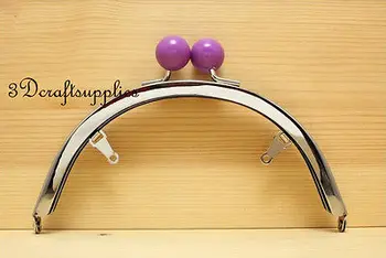 

metal purse frame glue on clasp clip half round nickel silver 6 inch AB95K