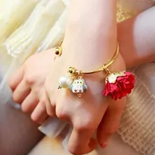 Корейские ювелирные изделия Модные дикие цветы Сова перламутровые браслеты 4BD26