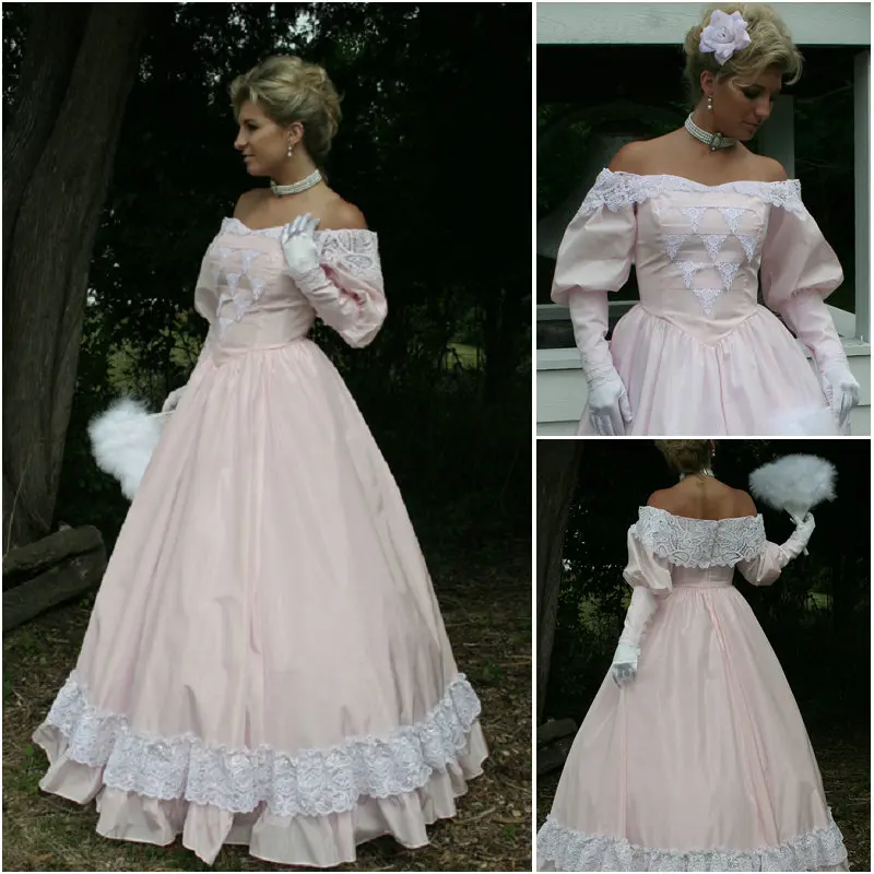 

1860S Victorian Corset Gothic/Civil War Southern Belle Ball Gown Dress Halloween dresses US 4-16 V-1282