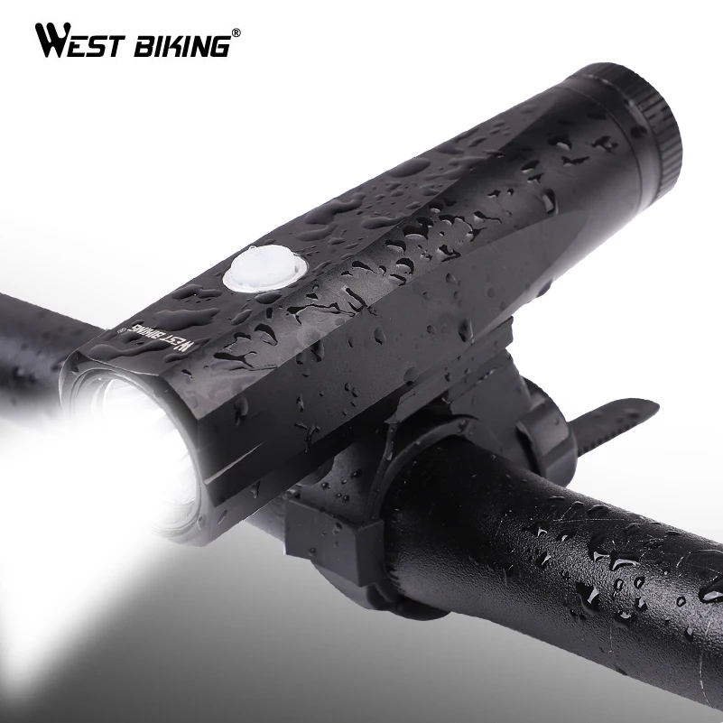 

WEST BIKING USB Rechargeable Bike Light Front Handlebar Cycling Flashlight Torch IP-65 Waterproof Bike Headlight Bicycle Light