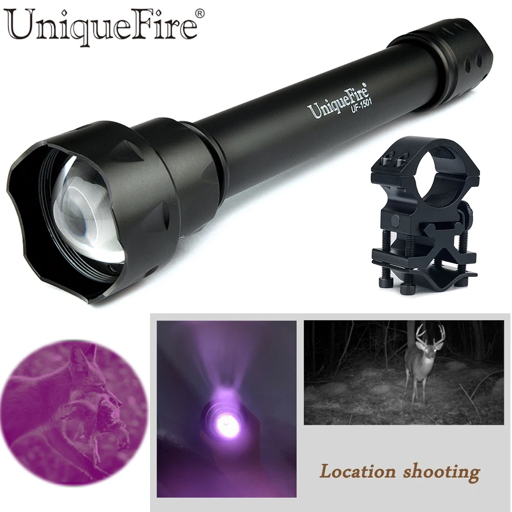 UniqueFire 3 Вт Инфракрасный светодиод UF-1501 IR 850NM перезаряжаемый режима Zoom Focus фонарик +
