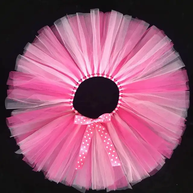 Baby Girls Pink Tutu Skirt Infant Handmade Fluffy Tulle Pettiskirts