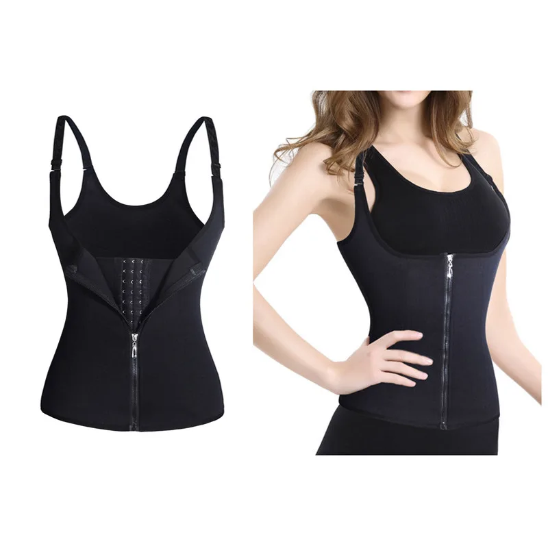 

2-in-1 Sports Corset Adjustable Three-row Zip Vest Fitness Body Shaper Waist Trainer Body Shaping Slimming Shape Wear Women Tops
