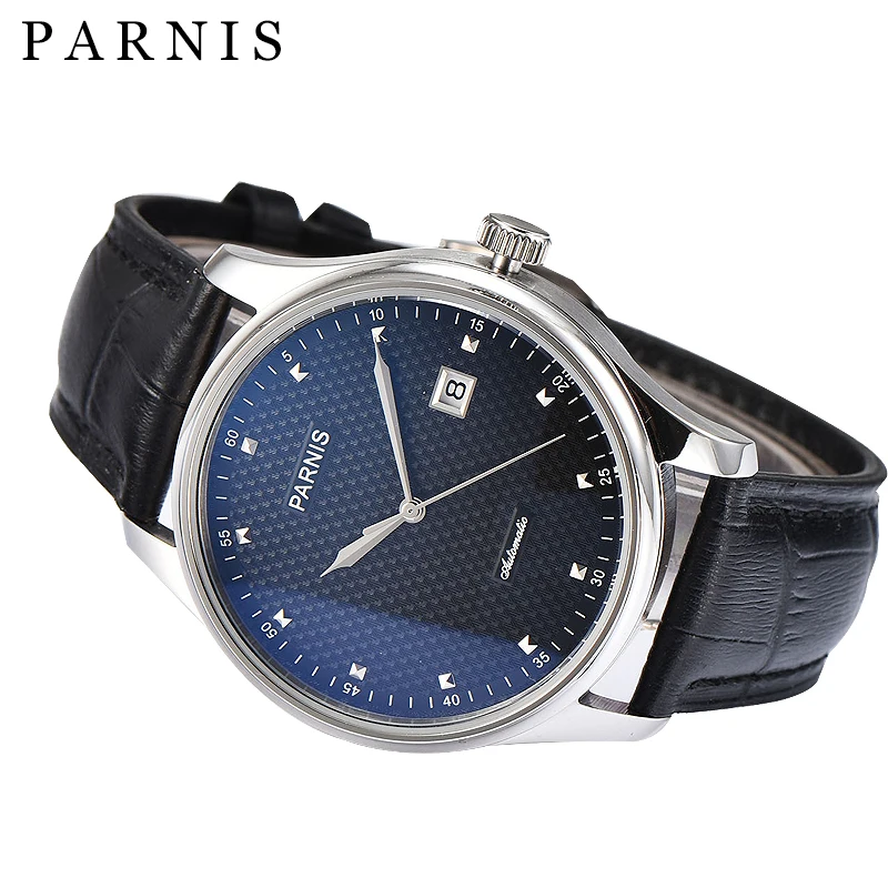 Parnis ساعات آلية للرجال للماء غواص اللباس ساعة اليد ساعة الذكور التلقائي ووتش احتياطي Relogio Masculino 2018