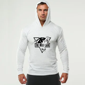 

Athleisure Running T-shirts Men prints Long Sleeve Hoodie T-Shirt Soft Breathable Sports Shirts Jogging Exercise Tops