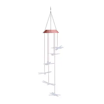

BESTOYARD Color Changing Solar Flamingo Tree Light Wind Chime Dangler LED Multi-color Night Light for Garden Patio Decoration