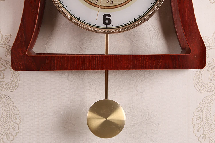 Простое и индивидуальное творчество новых настенных часов домашнее украшение сплошная деревянная стена часы с маятником тихий кварцевый часы