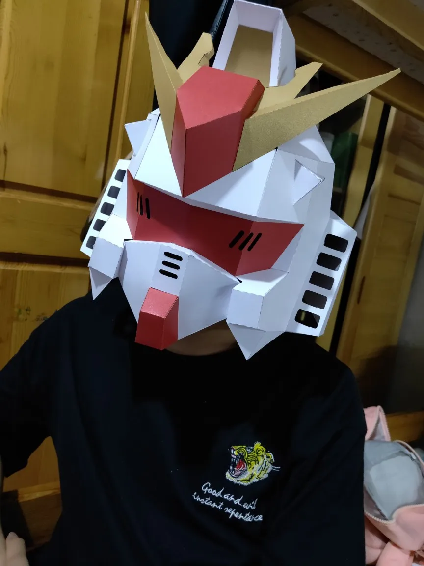 Бумажная маска 3d Мода Три цвета Gundam костюм Косплей DIY Бумага Ремесло Маска модели Рождество Хэллоуин выпускной вечер вечерние подарки