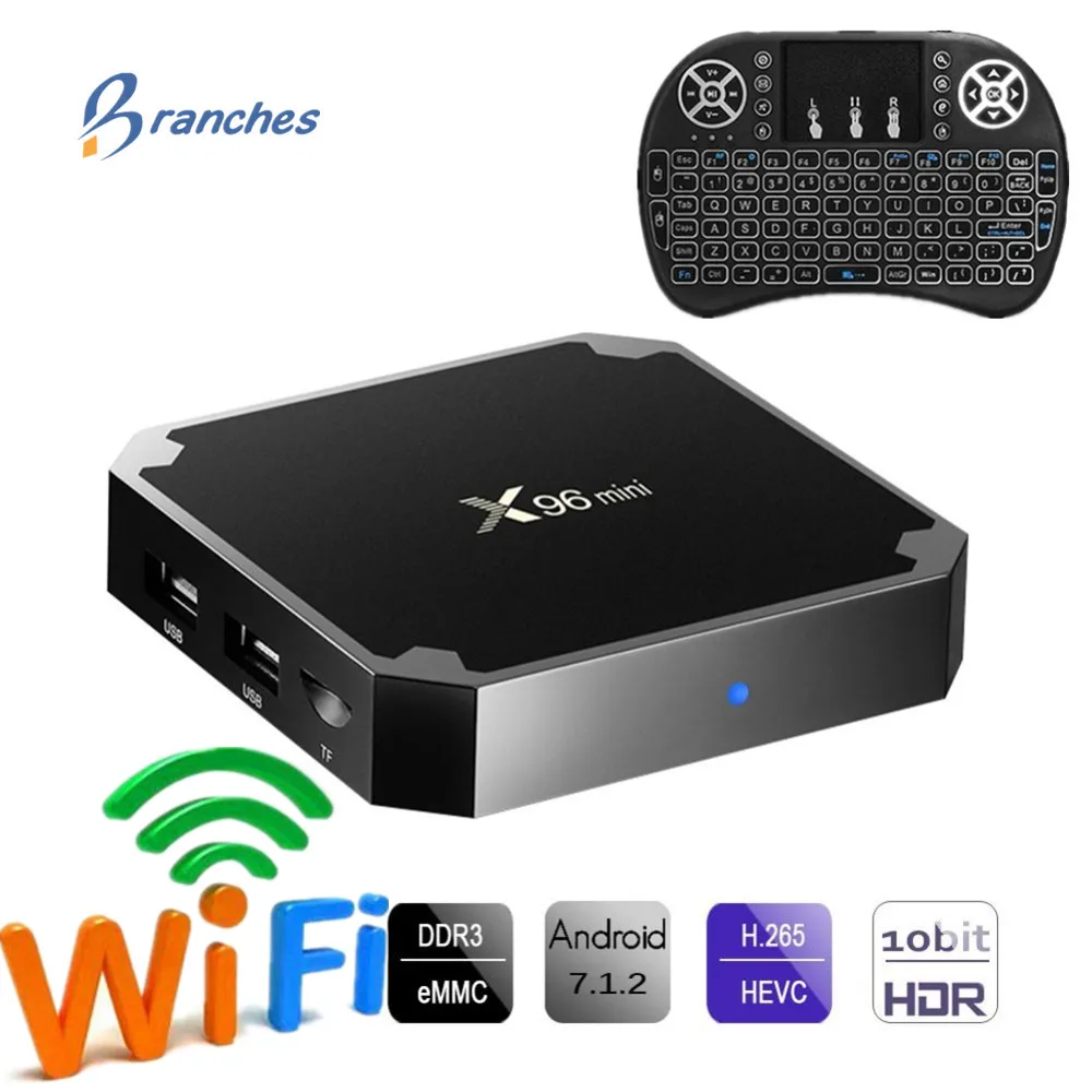 

X96 mini tvbox Android 7.1 TV BOX 2GB 16GB Amlogic S905W Quad Core 2.4GHz WiFi Media Player 1GB 8GB X96mini Set-top Box