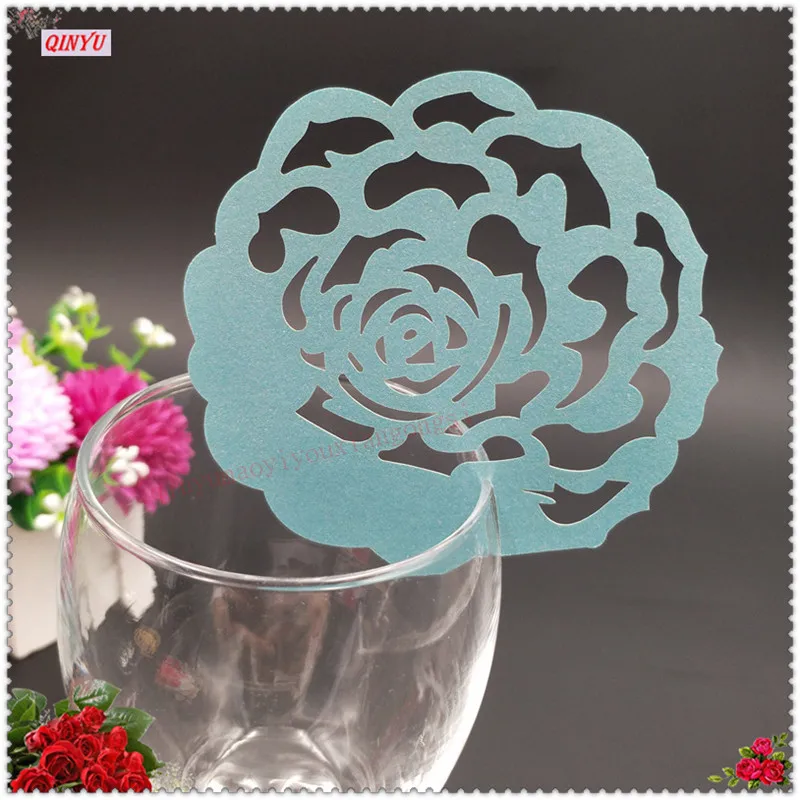 100 шт. карточный стол в форме Красного Вина В Форме Розы|decoration supplies|decorative