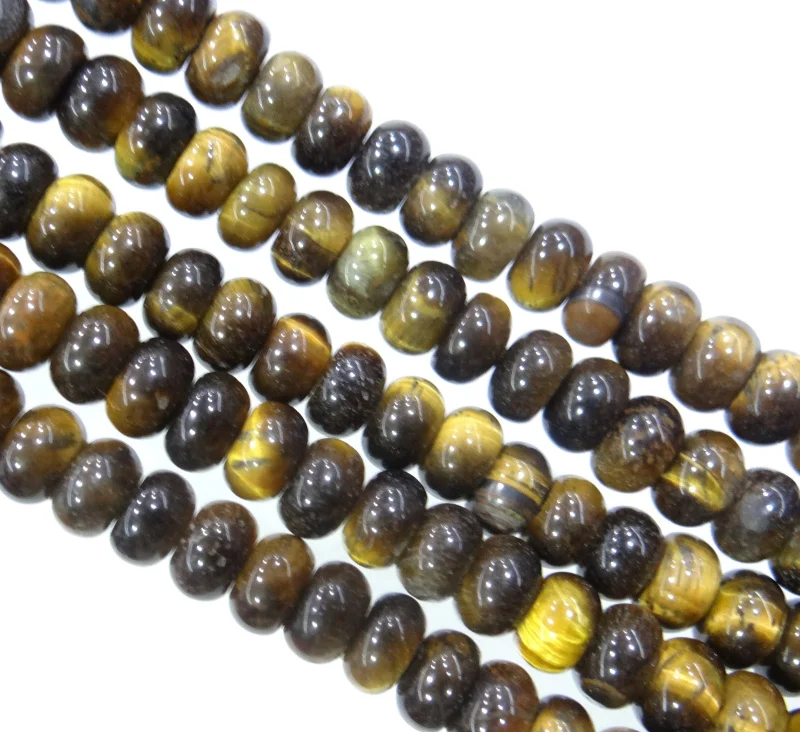 Natural yellow tiger eye stone Rondelle Beads 4*6mm 5*8mm Spacer 15 inches For Jewelry Making Bracelet Accessories | Украшения и