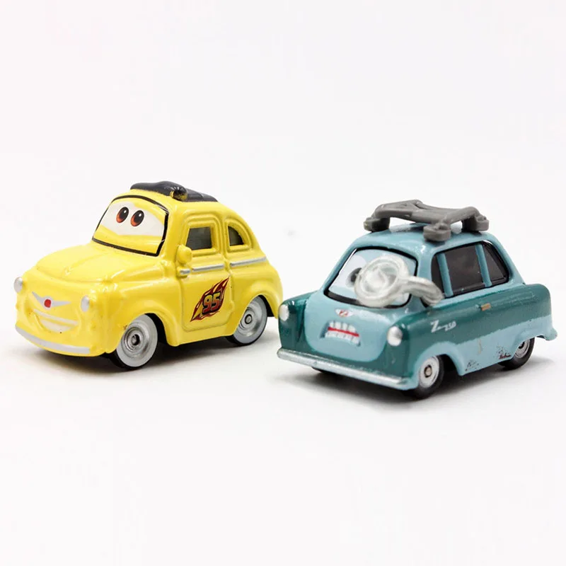 

2pcs/Set Pixar Cars 2 Cute Mini Professor Z & Luigi Metal Diecast Toy Car 1:55 Cartoon Movie Pixar Cars Metal Toys For Kids
