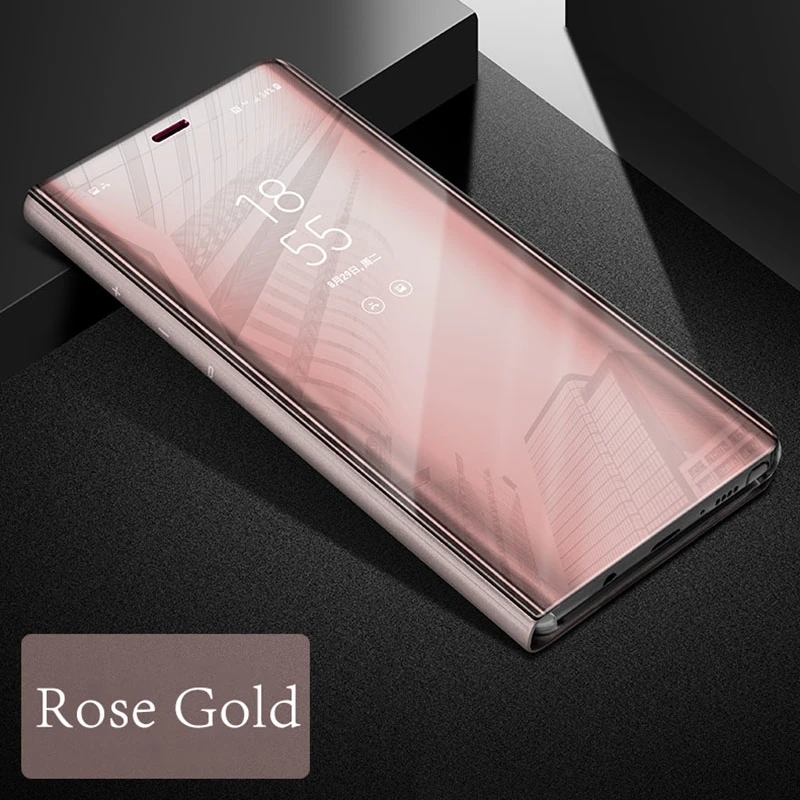 RG-BALMORA Luxury Flip Stand Clear View Smart Mirror Phone Cases for IPhone 6 6S 7 Plus Case Transparent 360 Cover for IPhone 8 Plus X Case