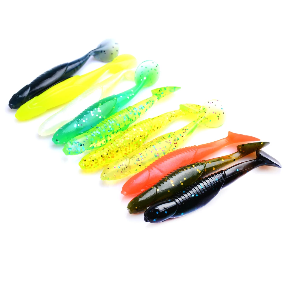 

YUZI 10PCS 6.2g 9cm Soft Fishing Lures Isca artificial Peche Soft Bait Carp Fishing Tackle Simulation Shad Swim Baits