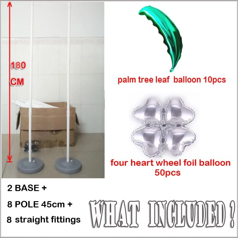 DH_180cm balloon column base and pole -what included-silver