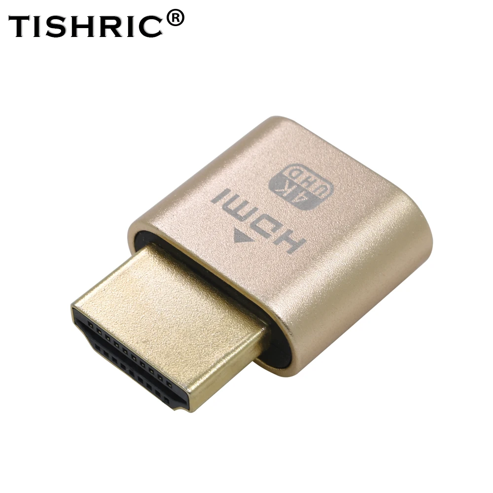 Адаптер эмулятор TISHRIC Gold VGA HDMI виртуальный DDC Edid с дисплеем поддержка 1920x1080P для