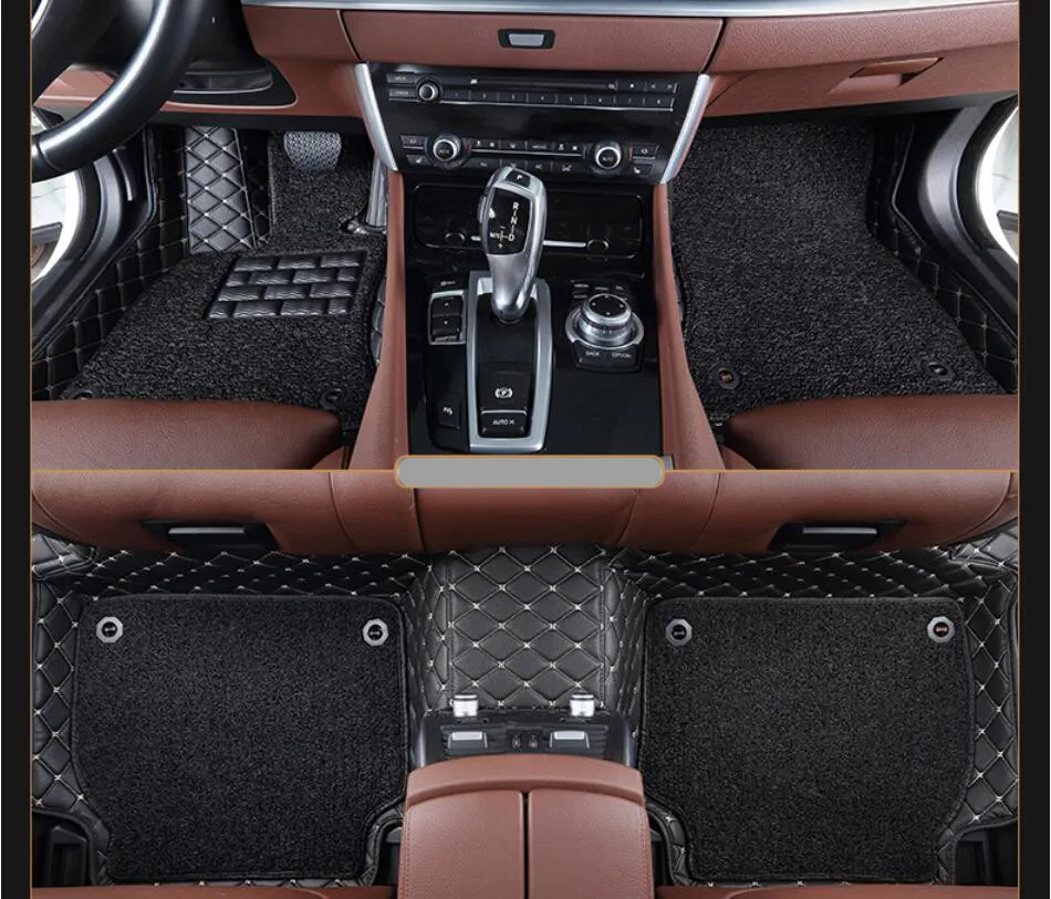 Авто Коврики для Audi Q7 FSI TFSI TDI V6 2006-2015 стопы ковры шаг Коврики высокое качество Вышивка кожа Провода катушки 2 Слои