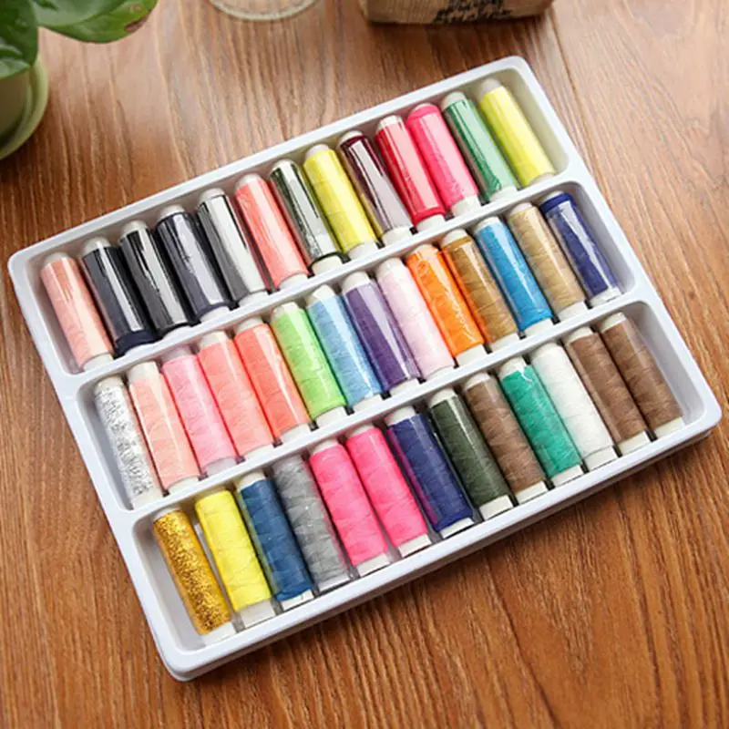 

Mix Colorful 39pcs/set Sewing Thread Polyester Thread Strong Abrasion Resistance Embroidery thread DIY clothing sewing supplies