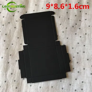 

Leotrusting 50pcs 9*8.6*1.6cm Large Blank Black Paper Box Black Cardboard Paper Gift Packaging Box Handmade Wedding Paper Boxes