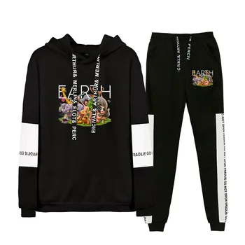 

2019 Autumn/Winter LIL DICKY earth New album Hip Hop Hoodies Sweatshirts And Sweatpants Men Two Piece Set Hooded Suit Velvet