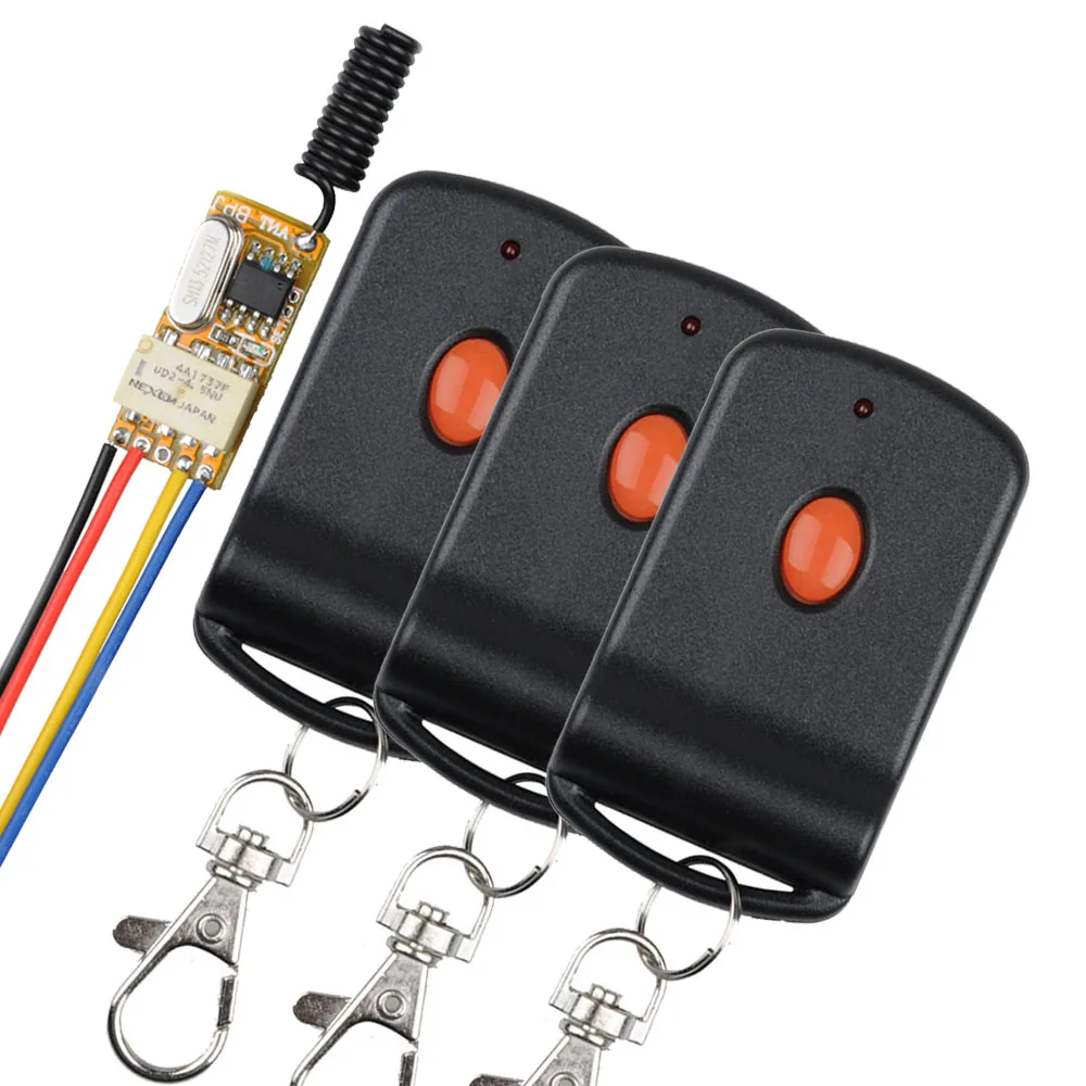 

DC3.7V 5V 6V 7V 9V 12V 24V Mini Relay Wireless Switch Remote Control Power LED Lamp Controller Micro Receiver Transmitter System
