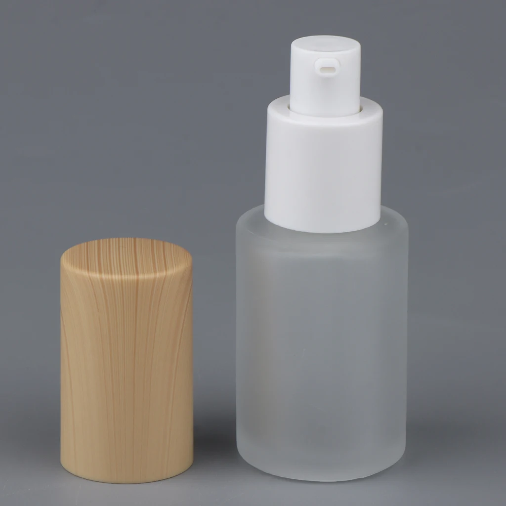 30~120 mL Semitransparent Glass Empty Pump Bottle Shampoo Conditioner Soap Dispenser Container for Travel