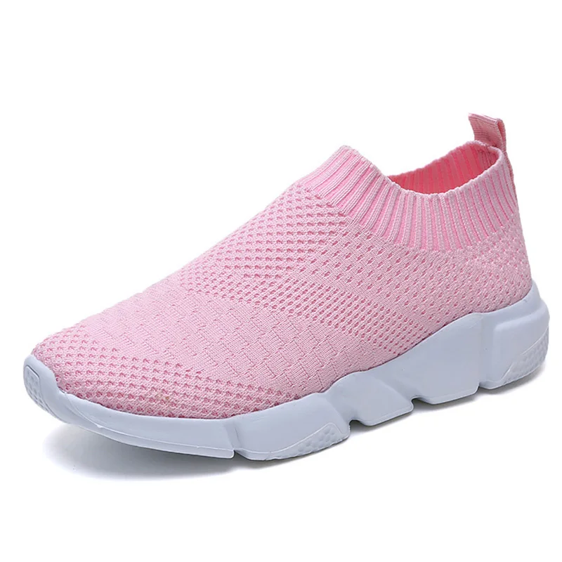 النساء أحذية زائد حجم 42 أحذية رياضية النساء الصيف حذاء للجيم 2019 تنفس Flyknit الأبيض رياضية Zapatillas موهير عارضة Krasovki