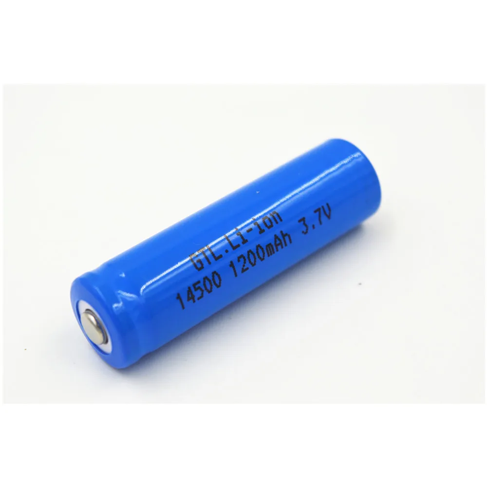 10 шт./лот 14500 аккумуляторные батареи 3,7 V 1200 mAh Универсальный Синий литий-ионный аккумулятор для камеры фонарик лазерная указка